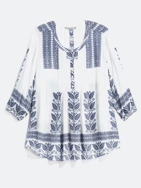 Pale Sky Amely Split Neck Blouse XXL